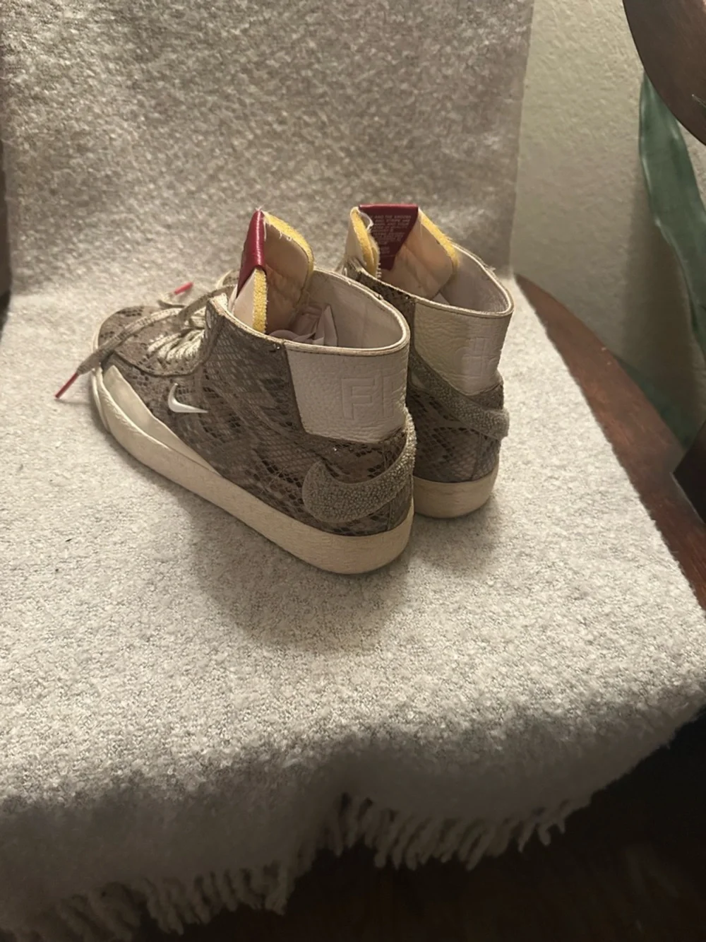Nike Unisex Mid-Top Snake Print Sneakers in Brown